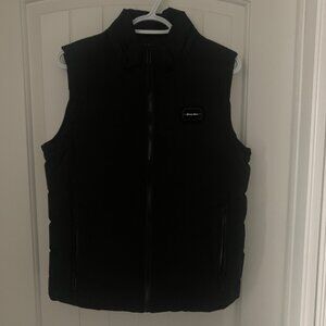 Ladies small black puffer vest with removable hood  NWOT